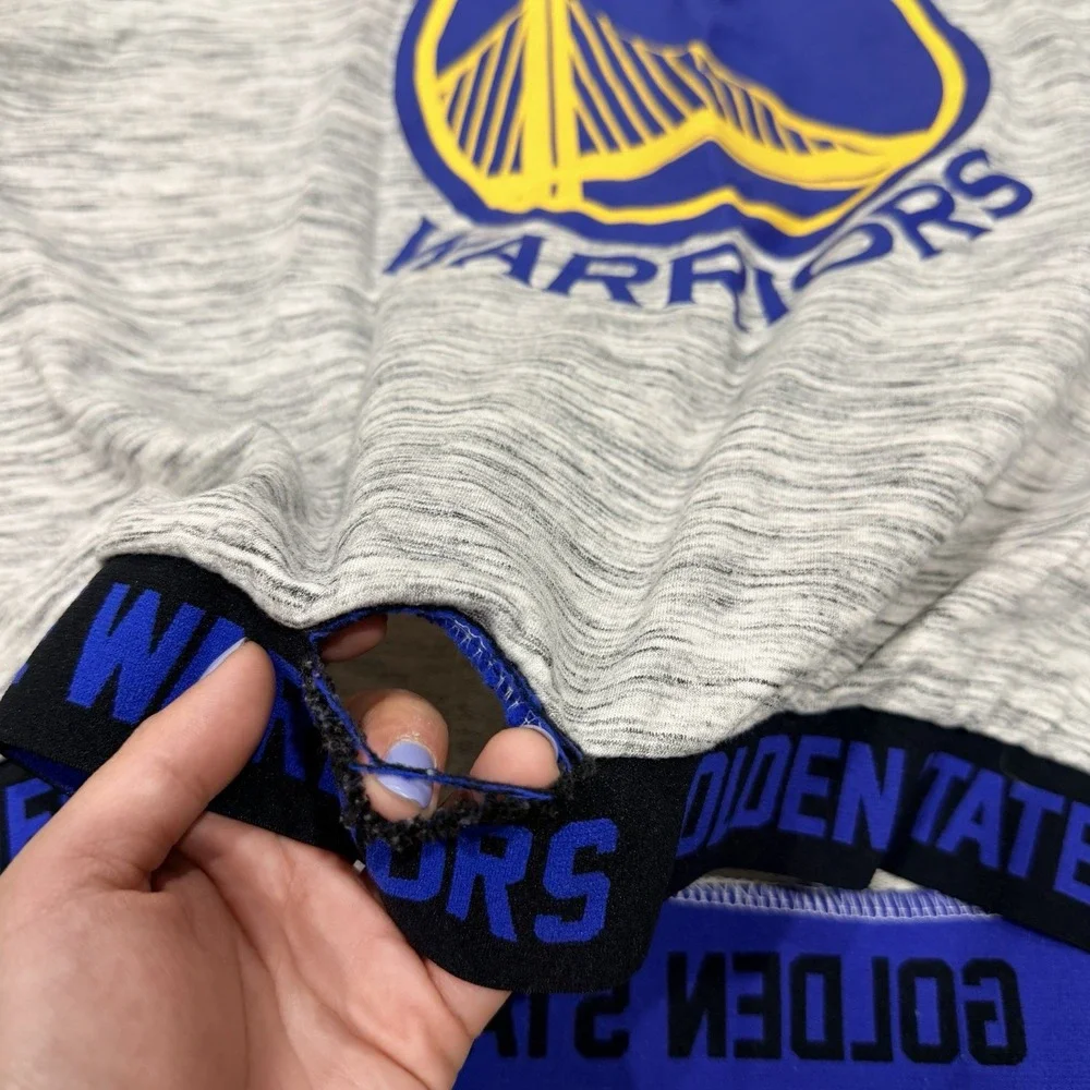 NBA Golden State Warriors Pullover Sweatshirt Hoodie Gray Adult XL Distressed